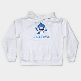 I Bite Back Cute Baby Smiling Shark Animal Blue Fish Kids Hoodie